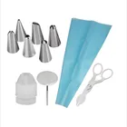 10 шт.компл. Силиконовые DIY глазировки Крем кондитерский мешок + 6 шт насадка для декорирования торта Советы украшения инструменты + Nail Lifter иглы + цветок ножницы