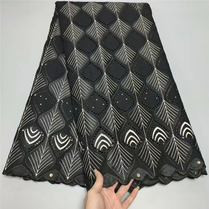 

5 Y Swiss lace fabric 2021 heavy beaded embroidery African lace fabrics 100% cotton fabric Swiss voile lace in Switzerland 1L629