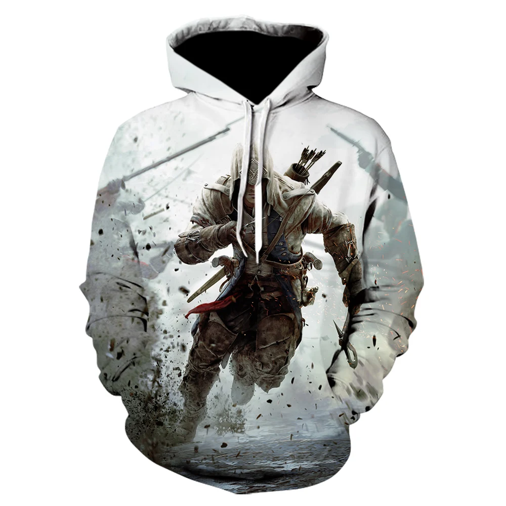 Foreign Trade Men's Wear Fall and Winter 2019 New Assassin Doctrine Protagonist Coat Hat 3D Printed Assassin's |