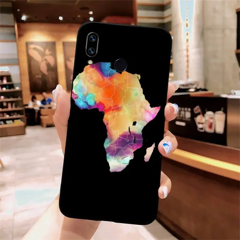 

Africa Map Geography Painted pattern luxury protective Phone Case funda For Xiaomi Redmi note 7 8 9 t k30 max3 9 s 10 pro lite