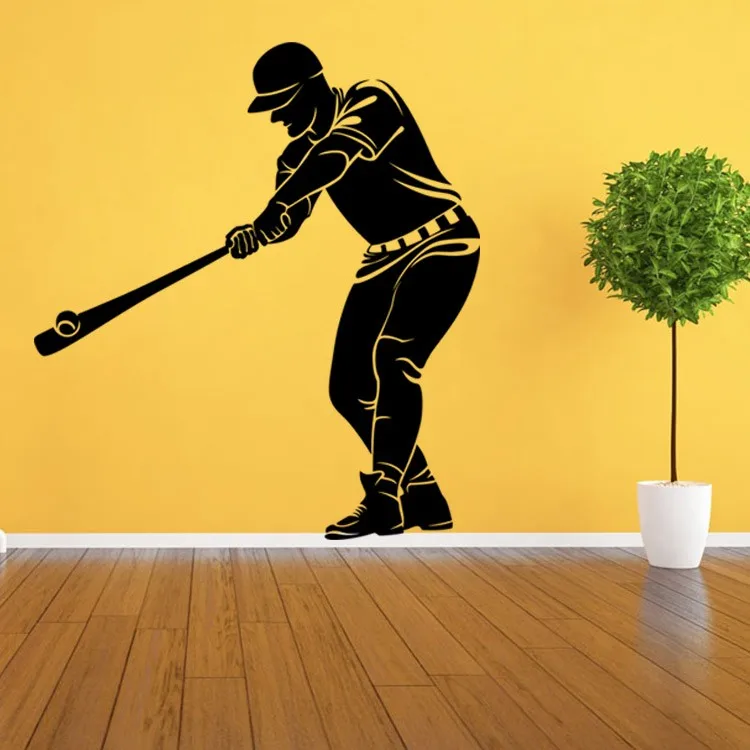 Пользовательские Цветные бейсбольные наклейки на стену персональный домашний