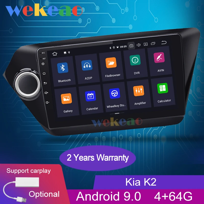 Wekeao сенсорный экран 9 "1 Din Android 0 автомобильное радио автомобильный Dvd-плеер для