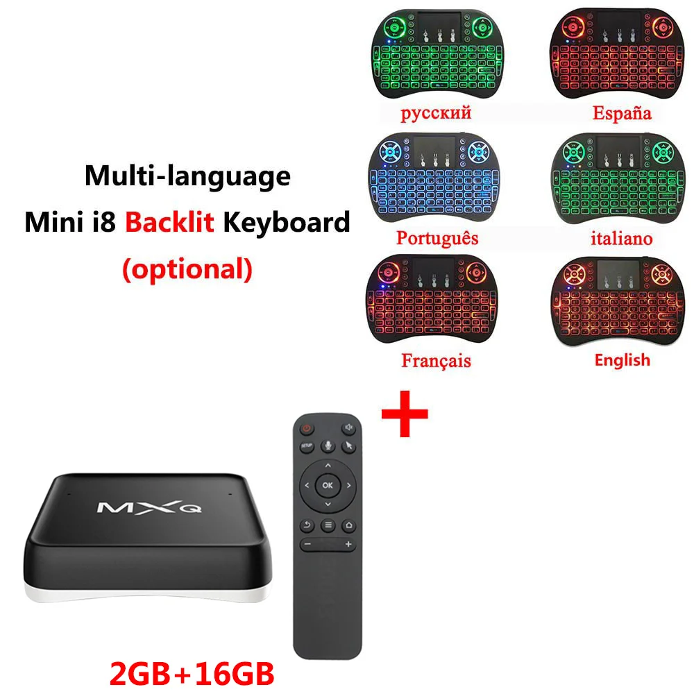 add i8 backlit MXQ cube S10X ТВ Smart Android 7,1 tv Box Amlogic S905X Голосовое управление ТВ OS 4K HD медиаплеер+ AI динамик Netflix Youtube - Цвет: add i8 backlit