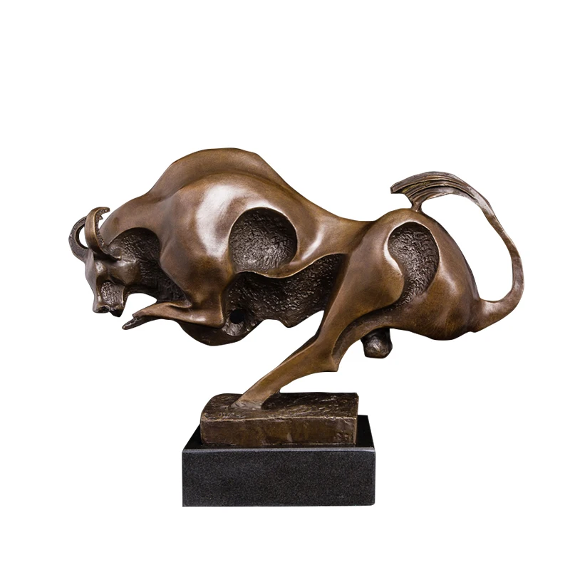 

Ivorique DW-037 Office Decoration Abstract Bull Statue Sculpture Handsome pure Bronze Bull Figureines Art For Home Decoration
