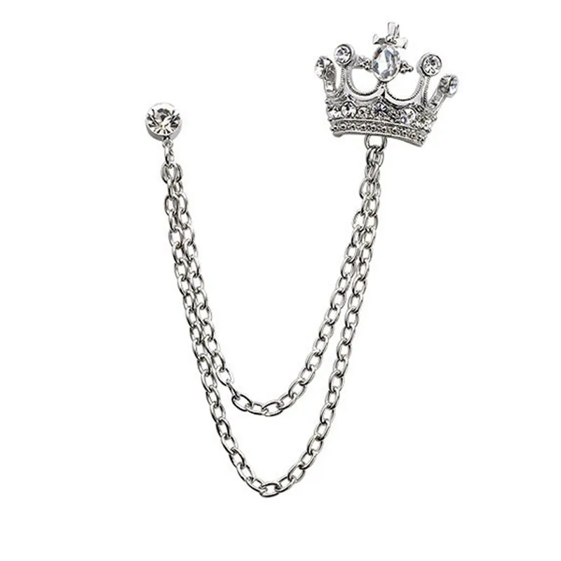 Новая мода Корона Брошь для мужчин высокого класса горячая распродажа костюмов