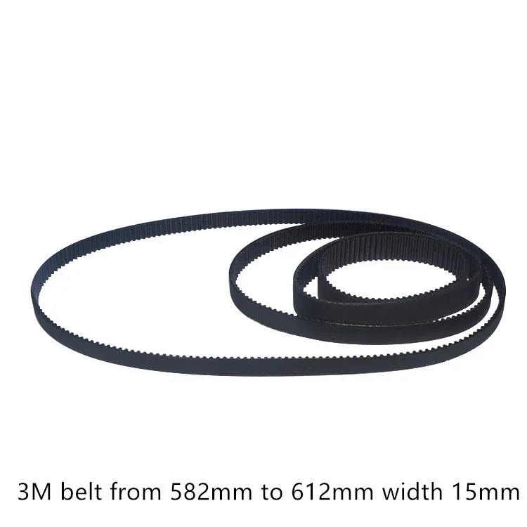

HTD 3M Timing belt length from 582mm to 612mm width 15mm Rubber HTD3M synchronous 582-3M 612-3M closed-loop