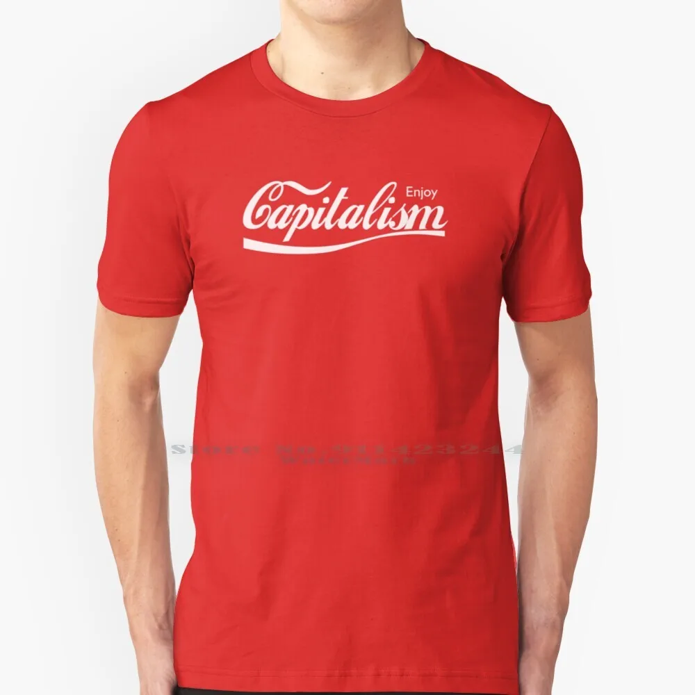 

Enjoy Capitalism T Shirt 100% Pure Cotton Coke Pop Art Americana Parody Funny Nerd Geek Logo Inkstyl Humor Humour Witty Money