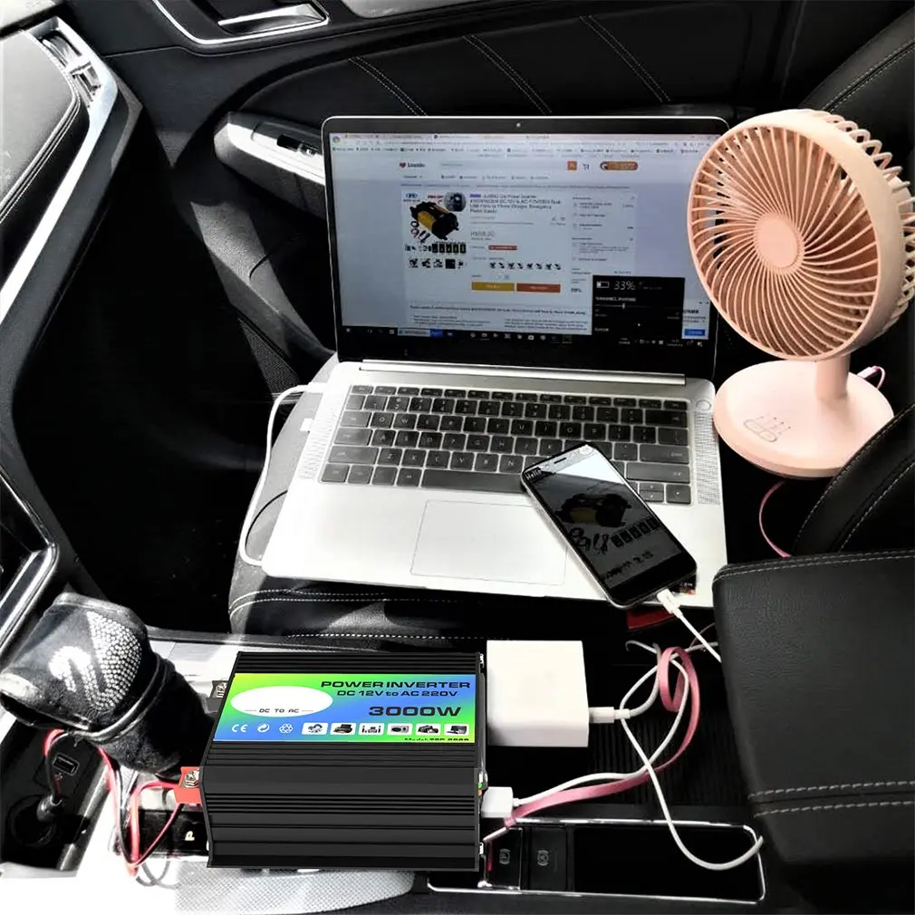 3000W 12V to 220V/110V Car Power Inverter Converter Charger Adapter Dual USB Voltage Transformer Modified Sine Wave | Автомобили и