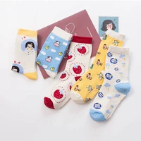 new cartoon fruits soft pure cotton socks women girls korean style harajuku funny cow strawberry angel kawaii cute socks short