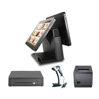 high quality 15 inch touch screen cash register dual screen pos all in one pc point of sale tablet pos system for retail