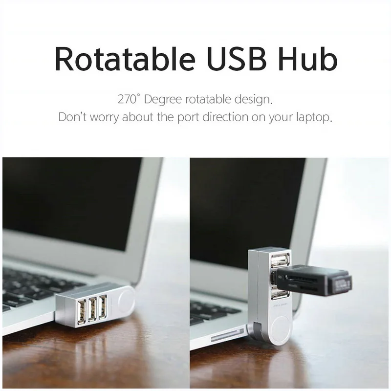 3 In1 вращающийся usb-хаб 2 0 Мульти USB док-станция высокоскоростной разветвитель