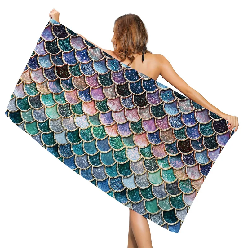 

Beach towel Mermaid style shawl digital printing sports towel quick-drying portable towel