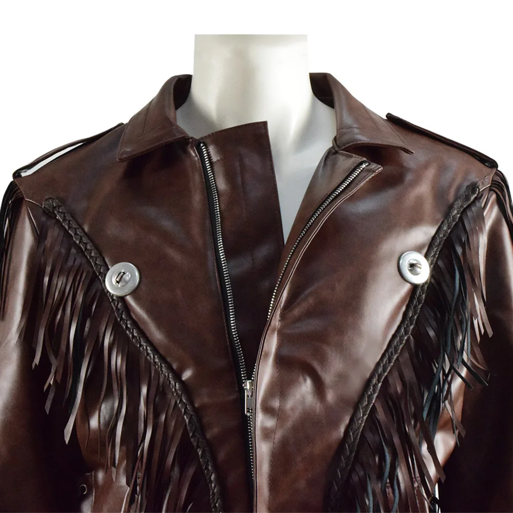 

CosDaddy Joe Exotic Cosplay Costume Men Brown PU Bandage Jacket Autumn Coat