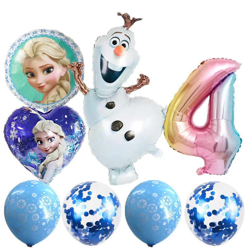 1set elsa Olaf Disney Frozen princess helium balloons Baby shower girl foil globos birthday room party decorations kids toys