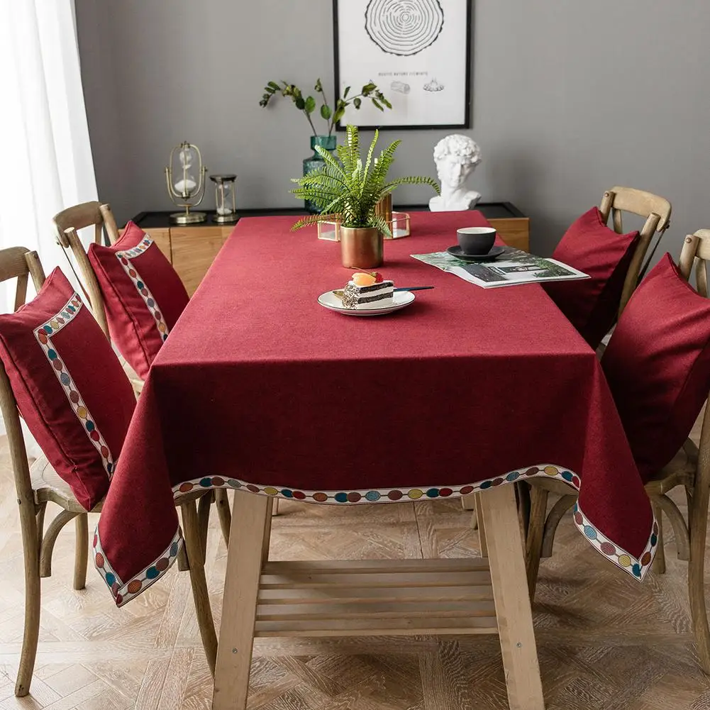 Studyset в скандинавском стиле водонепроницаемый сплошной цвет вышитый Стол Крышка