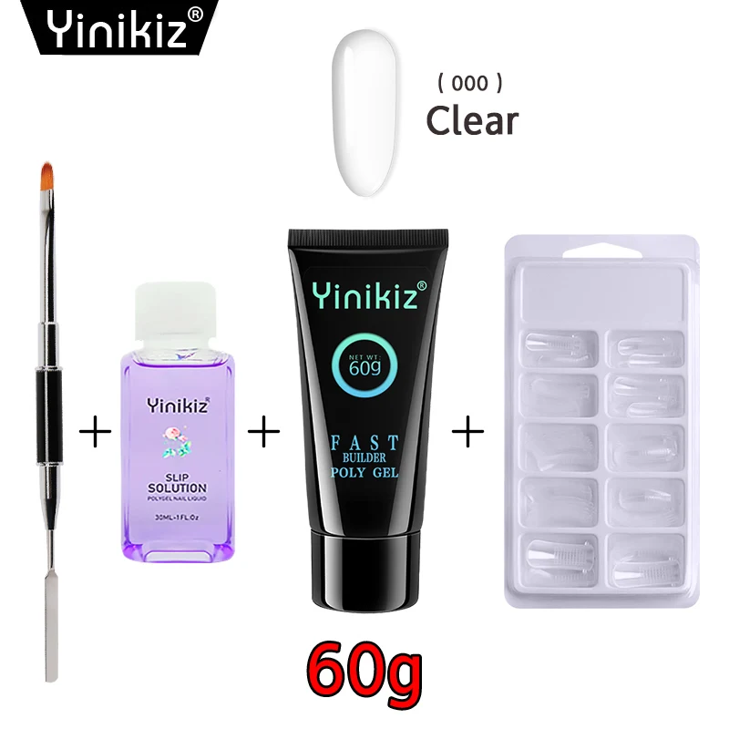 Yinikiz поли гель 60 г лак для ногтей полигель УФ быстрое наращивание Камуфляж Светодиодный УФ Лак Кисть для ногтей - Цвет: S700