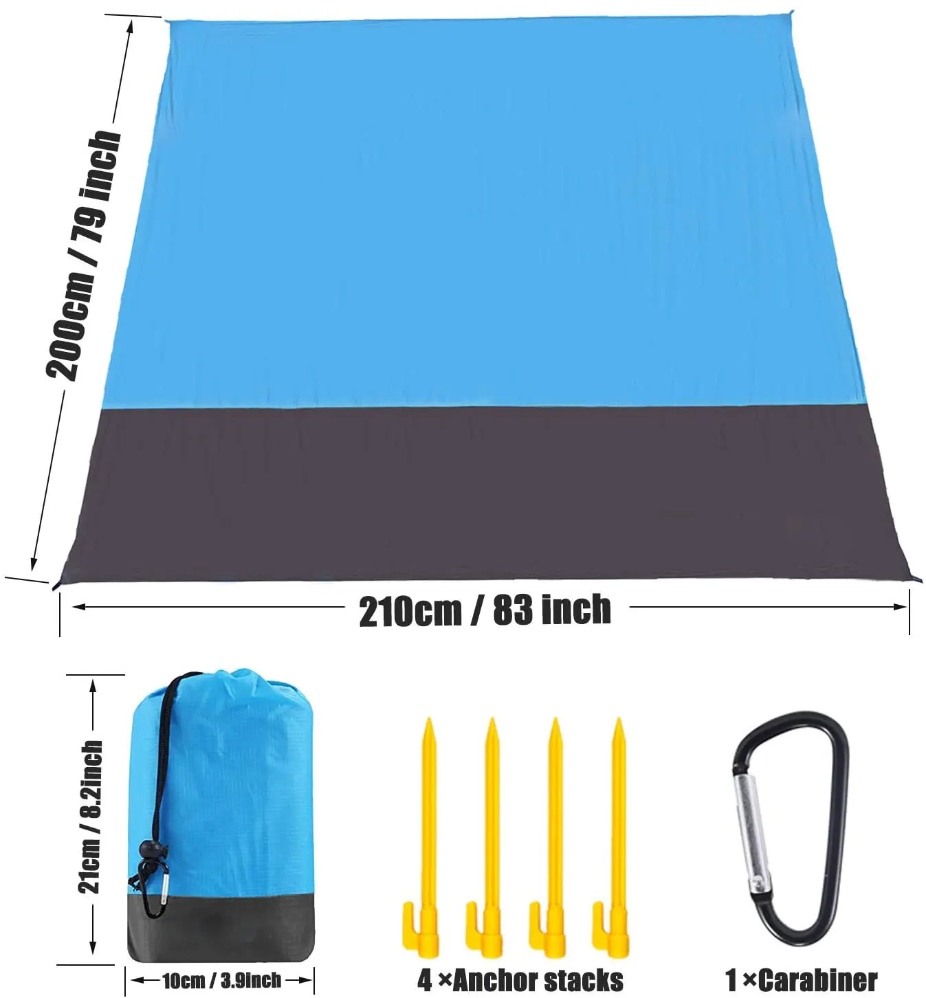 

Large Beach Towels Mat Anti Beach Anti Sand Beach Blanket Oversized Pocket Picnic 4 Anchor Wind Prevent Sand Proof