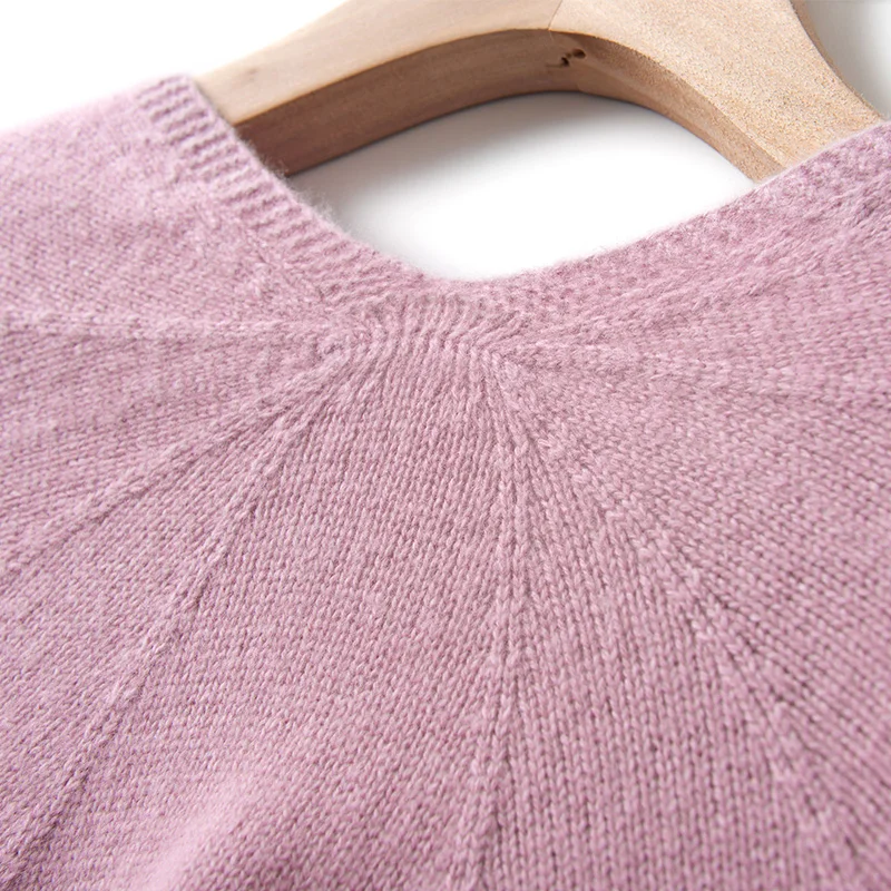 100% шерсть бесшовный вязаный свитер 3 цвета свободный женский простой дизайн