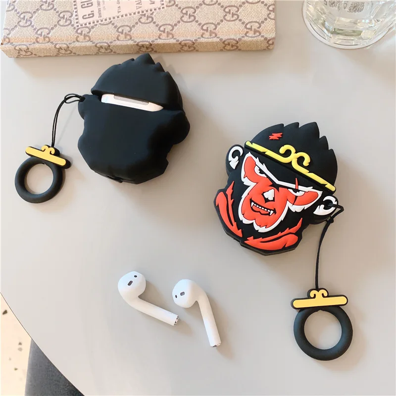 Чехол Аксессуары для Airpods Bluetooth чехол для наушников Airpods 2 защитный чехол милый силиконовый Dragon Ball Son Goku брелок