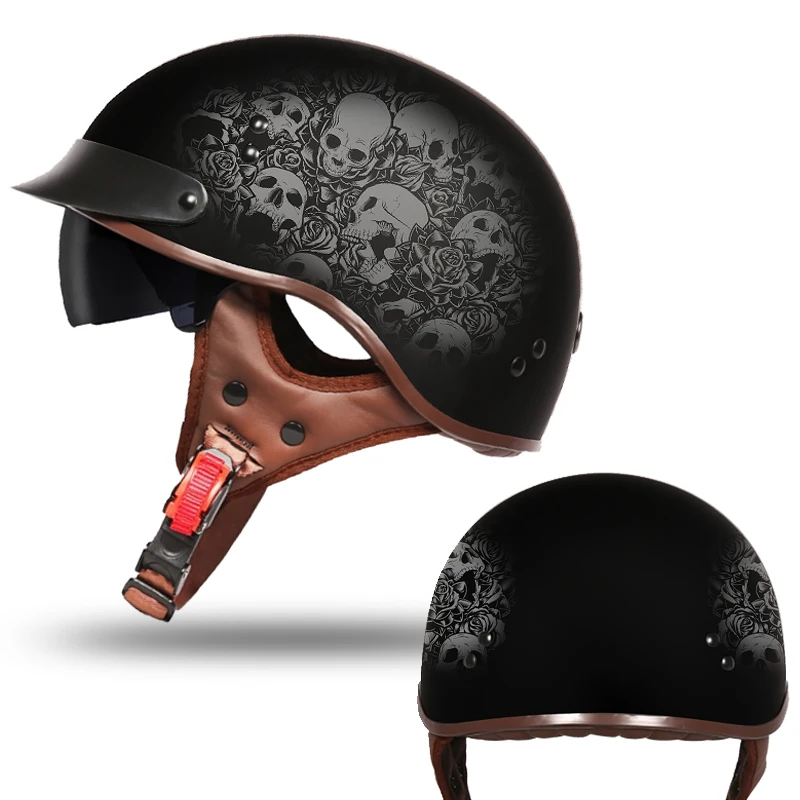 

motorcycle helmet classic helemet vintage summer half helmet jet retro capacete casque moto helmet