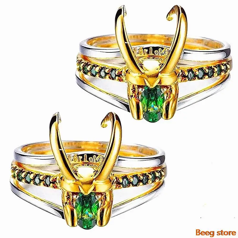 Кольцо для шлема loki 3 в 1 с зеленым кристаллом модные трендовые кольца женщин