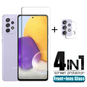 4 in 1 for samsung galaxy a72 glass for samsung a72 screen protector film tempered glass for samsung a72 a 72 camera lens film free global shipping