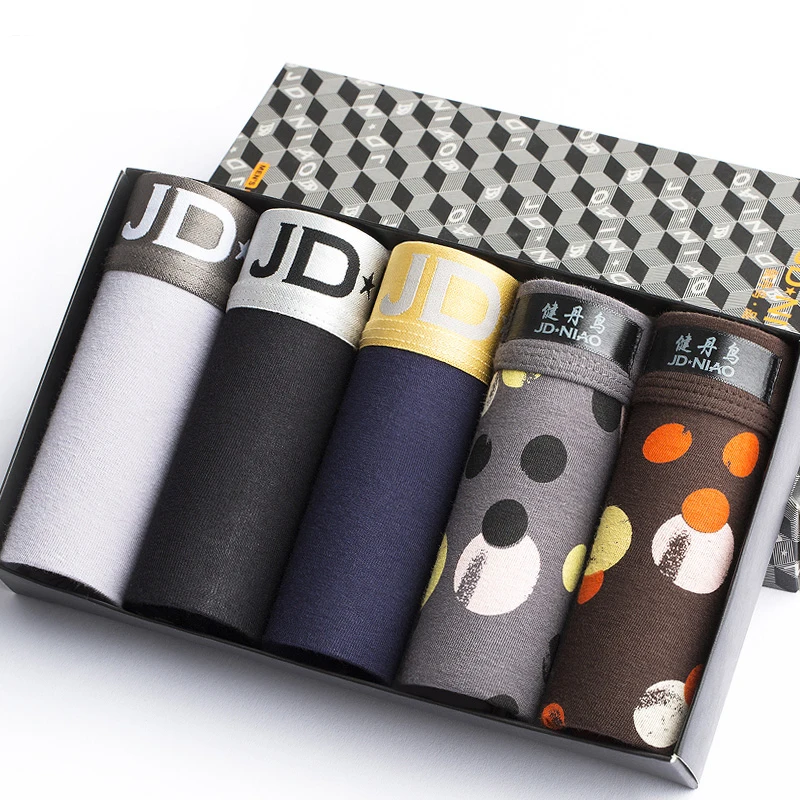 5 шт./лот брендовые боксеры мужское нижнее белье хлопок человек большой различных