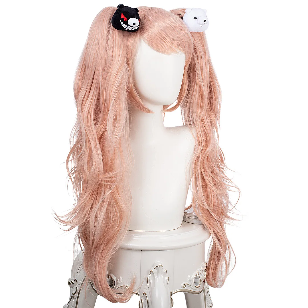 Длинные розовые волнистые парики Dangan Ronpa Danganronpa термостойкий косплей костюм