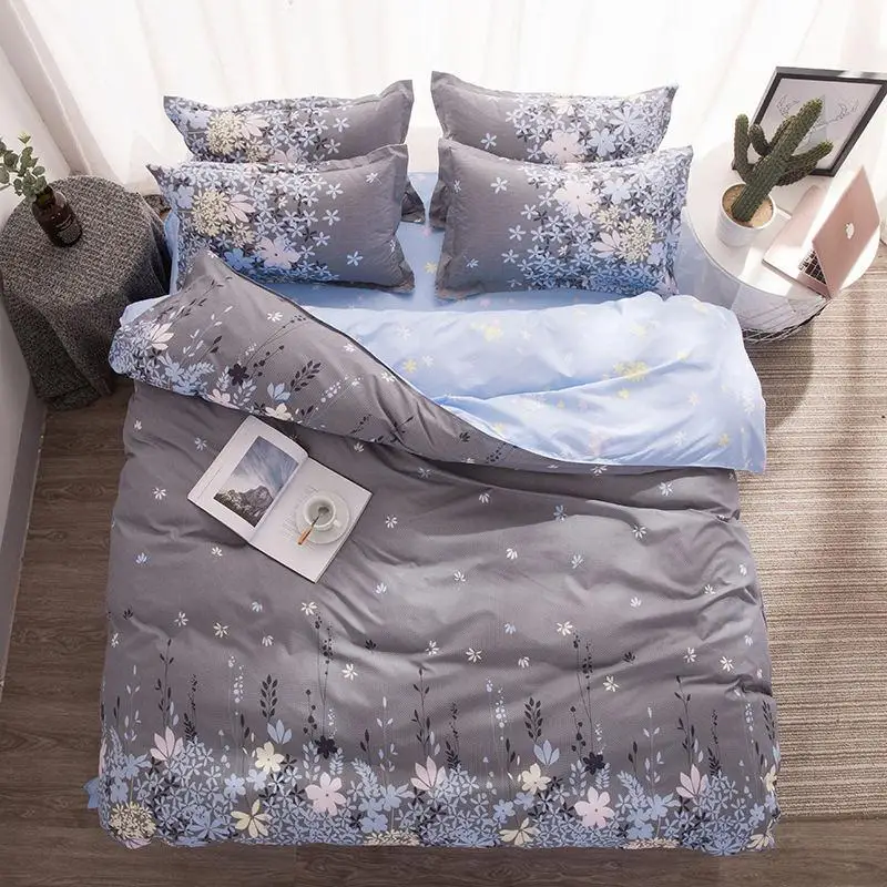 

J розмарина цветочных растений печатных 4 шт. Комплект постельного белья набор пододеяльник для взрослых и детей простынь и наволочки для по...