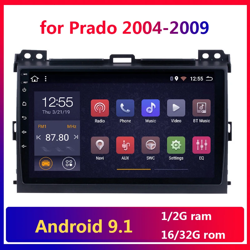 Автомагнитола 2 din Android 9 1 GPS FM дюймов для Toyota Land Cruiser Prado 120 2004 2005 2006 2007 2008