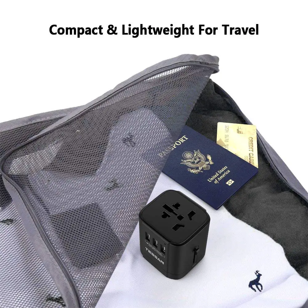 Универсальное зарядное устройство TESSAN с USB-адаптером и 3 USB-портами | Электроника