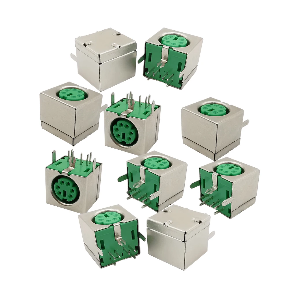 30 шт./лот PS2 6 P гнездовой разъем/Jack/разъем PS 2 зеленый Pin мини Din разъем для PC