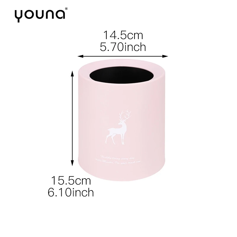 Desktop Trash Can Simple Solid Color Rubbish Beautiful Pattern Decoration for Dressing Table Desk Bedroom Durable Bin | Дом и сад