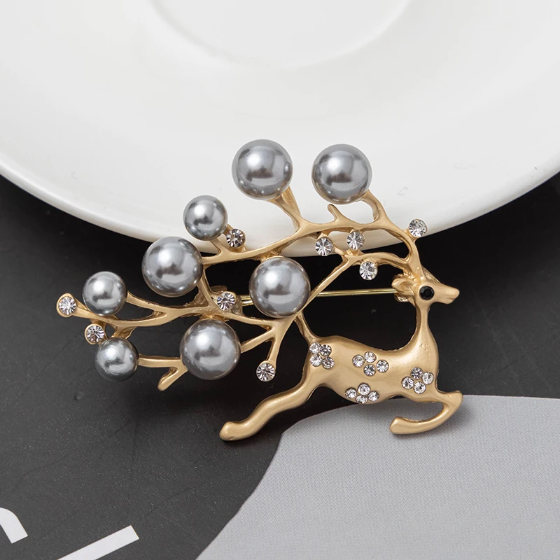 RHao немой серебряный цвет броши в виде бегущего оленя брошь для женщин мужчин