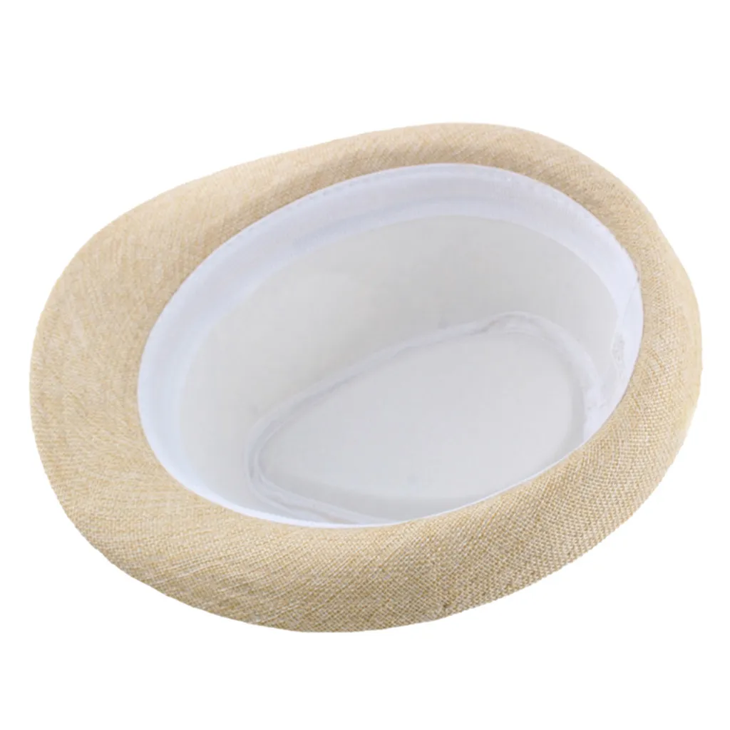 Felt Hats Men Fashion Black Top Jazz Hat Fedoras Men's Breathable Linen Outdoor Sun Curly Brim Straw | Аксессуары для одежды