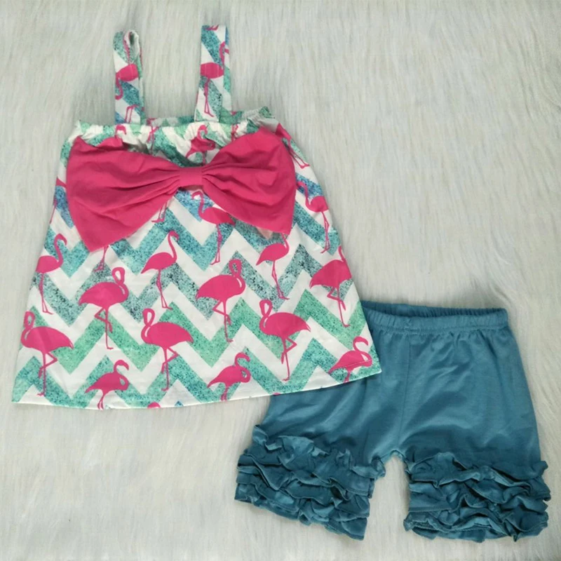 

2pcs /set Baby Boy Girl Clothes Set Cute Bow Outfit Infant Sleeveless Short Pants Cute Cartoon Newborn Summer Clothes