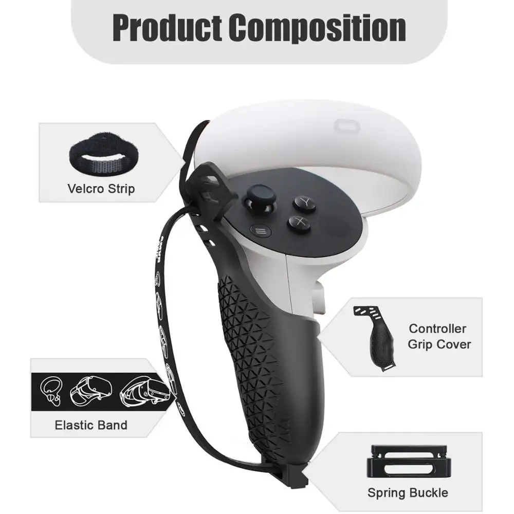 Защитный чехол для сенсорного контроллера Oculus Quest 2 с регулируемым ремешком на