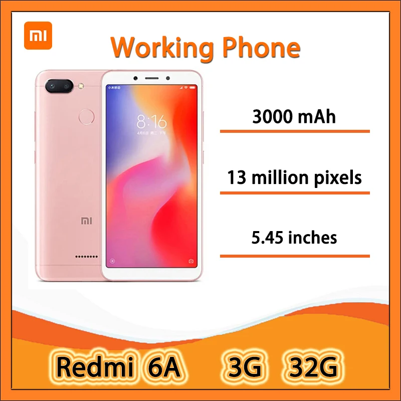

Смартфон Xiaomi Redmi 6a Full Netcom, 4G, с камерой для пожилых людей, новый, без коробки