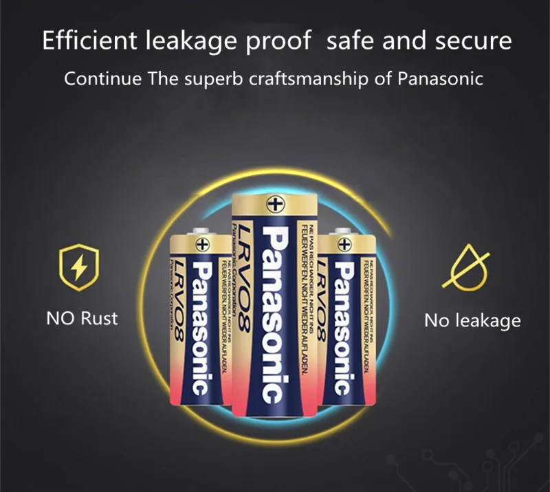 10 шт./лот 100% оригинальная щелочная батарея Panasonic LRV08L-1B5C 12 В A23 23A/батареи