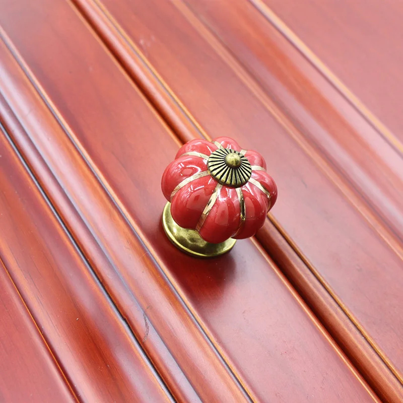 10 шт. старинная Мебельная ручка дверные ручки тыквенные керамические для шкафов