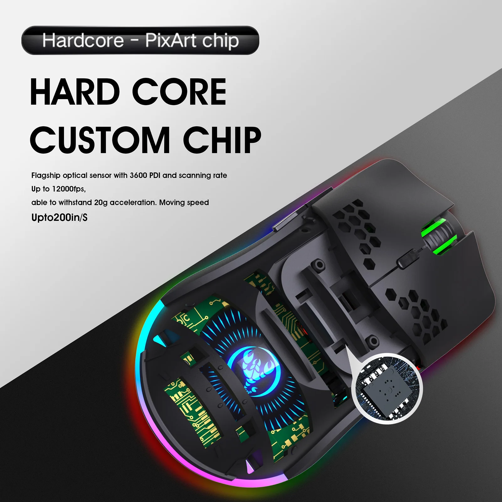 

RGB Lighting HXSJ T66 RGB 2.4G Wireless Gaming Mouse Charging Mouse with Adjustable DPI Ergonomic Design for Desktop Laptop
