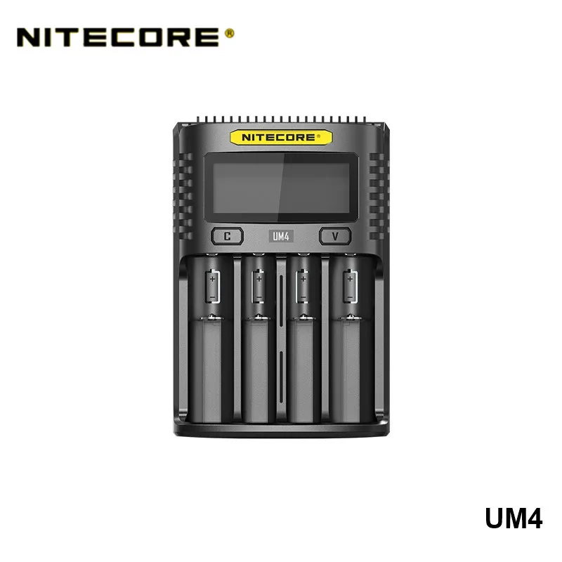 Nitecore UM2 UM4 ЖК-дисплей QC2.0 USB зарядное устройство UM10 UM20 18650 18350 16340 14500 анти короткая схема литий-ионная батарея зарядное устройство s