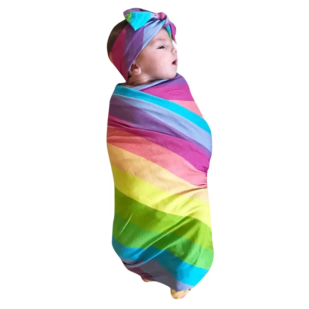 

Newborn Baby Floral Swaddle Blanket Receiving Blanket Headband Newborn Soft Comfortable Headband Gifts For Kids Haarband Baby