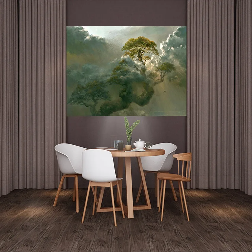 

Природный пейзаж, гобелен, искусственное растение, Настенное подвесное индийское покрывало, богемный домашний декор 95x73 см