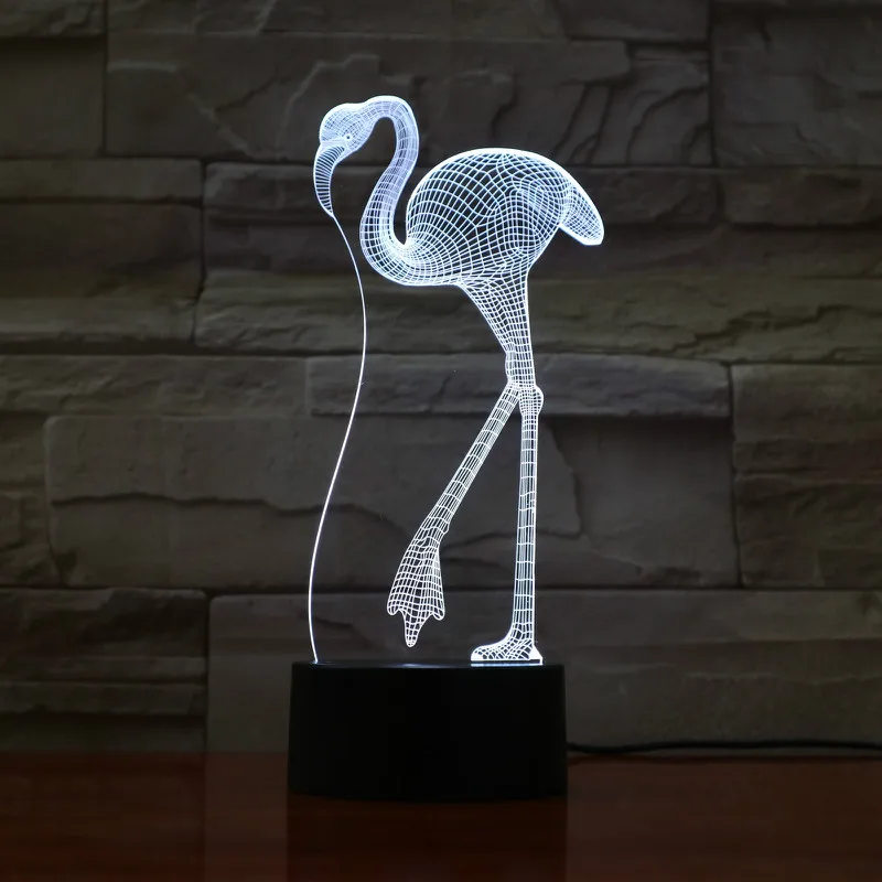 VCity Фламинго 3D оптический многоцветная Лампа светодиодный лампа дневного света для дома вечерние магазин атмосферное освещение дети ребенок спальня настольная лампа