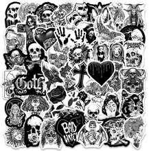 10/30/50/100PCS Cool Black and White Gothic Graffiti Stickers Decals Skateboard Laptop Phone Fridge Bike Car Waterproof Sticker