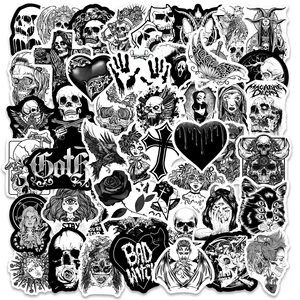 103050100pcs cool black and white gothic graffiti stickers decals skateboard laptop phone fridge bike car waterproof sticker free global shipping