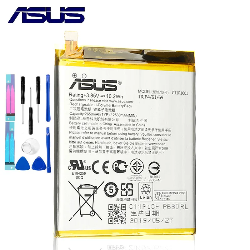 ASUS 100% оригинальный C11P1601 2650 мАч Новый аккумулятор для Zenfone 3 Zenfone3 ZE520KL Z017DA live ZB501KL A007