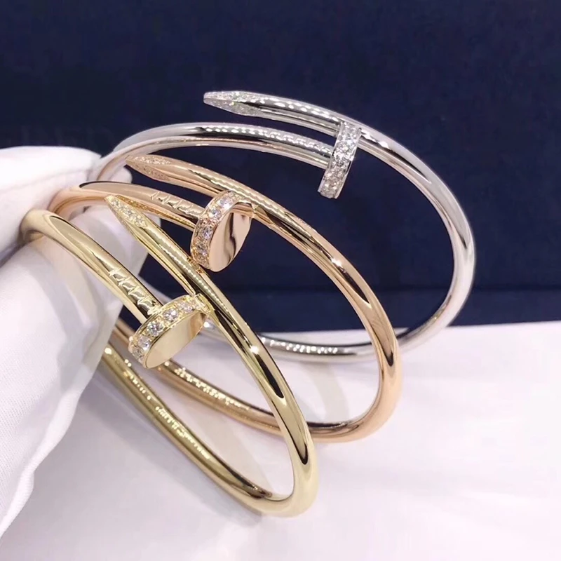 

Luxury Brand Bracelets Titanium Steel Bracelet With Diamond Fine Jewelry For Women Colorfast Fashion Bangles Top Gift Hot Sale
