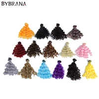 bybrana bjd diy wigs 15cm100cm black gold brown silver color short curly hair for 13 14 16 dolls